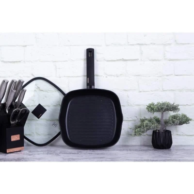 Berlingerhaus Pánev grilovací s titanovým povrchem a poklicí 28 cm Monaco Collection