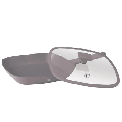 Berlingerhaus Pánev grilovací s titanovým povrchem a poklicí 28 cm Taupe Collection