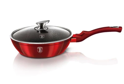 Berlingerhaus BH-1259 Pánev hluboká s mramorovým povrchem a poklicí 24 cm Burgundy Metallic Line Berlingerhaus BH-1259 Pánev hluboká s mramorovým povrchem a poklicí 24 cm Burgundy Metallic Line
