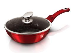 Berlingerhaus BH-1259 Pánev hluboká s mramorovým povrchem a poklicí 24 cm Burgundy Metallic Line