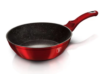 Berlingerhaus BH-1259 Pánev hluboká s mramorovým povrchem a poklicí 24 cm Burgundy Metallic Line