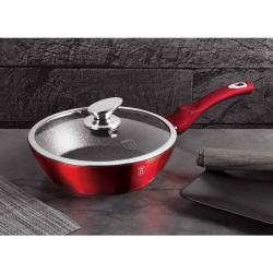 Berlingerhaus BH-1259 Pánev hluboká s mramorovým povrchem a poklicí 24 cm Burgundy Metallic Line