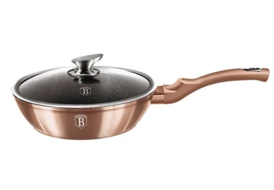 Berlingerhaus Pánev hluboká s mramorovým povrchem a poklicí 24 cm Rosegold Metallic Line