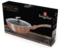 Berlingerhaus Pánev hluboká s mramorovým povrchem a poklicí 24 cm Rosegold Metallic Line