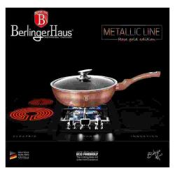 Berlingerhaus Pánev hluboká s mramorovým povrchem a poklicí 24 cm Rosegold Metallic Line