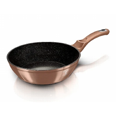 Berlingerhaus Pánev hluboká s mramorovým povrchem a poklicí 24 cm Rosegold Metallic Line