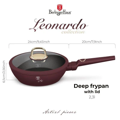 Berlingerhaus Pánev hluboká s titanovým povrchem a poklicí 24 cm Leonardo Collection