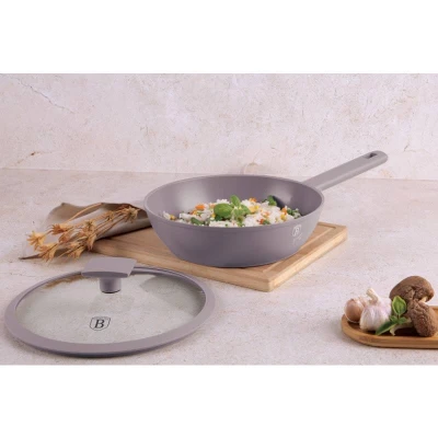Berlingerhaus Pánev hluboká s titanovým povrchem a poklicí 24 cm Taupe Collection