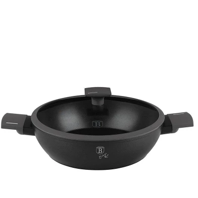 Berlingerhaus Pánev hluboká s titanovým povrchem a poklicí 28 cm Antracit Collection