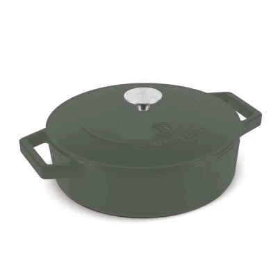 Berlingerhaus Pekáč litinový s poklicí a smaltovaným povrchem 26 cm Matte Green Collection