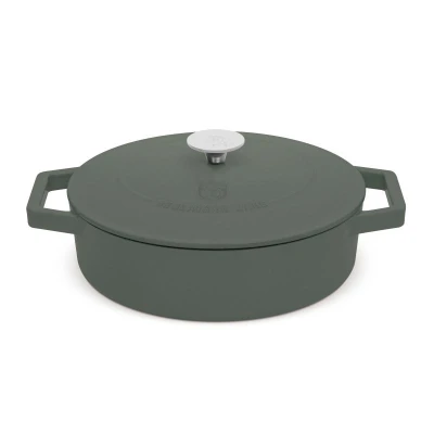 Berlingerhaus Pekáč litinový s poklicí a smaltovaným povrchem 26 cm Matte Green Collection