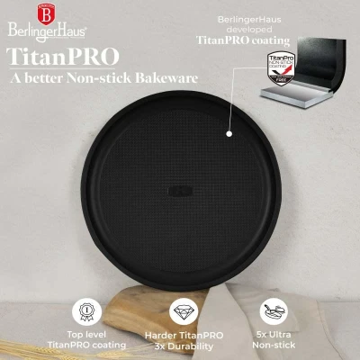 Berlingerhaus Pánev na pizzu s titanovým povrchem 36 cm Matte Black Collection