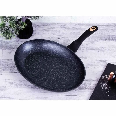 Berlingerhaus Pánev na ryby a steaky s mramorovým povrchem 35 cm Black Rose Collection