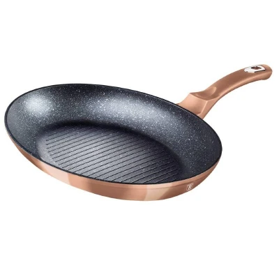 Berlingerhaus Pánev na ryby a steaky s mramorovým povrchem 35 cm Rosegold Metallic Line