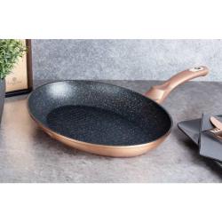 Berlingerhaus Pánev na ryby a steaky s mramorovým povrchem 35 cm Rosegold Metallic Line