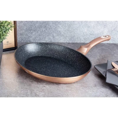 Berlingerhaus Pánev na ryby a steaky s mramorovým povrchem 35 cm Rosegold Metallic Line