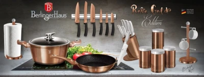 Berlingerhaus Pánev s mramorovým povrchem 20 cm Rosegold Metallic Line