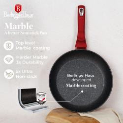 Berlingerhaus BH-1252 Pánev s mramorovým povrchem 24 cm Burgundy Metallic Line