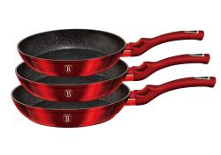 Berlingerhaus Pánev s mramorovým povrchem sada 3 ks Burgundy Metallic Line Berlingerhaus Pánev s mramorovým povrchem sada 3 ks Burgundy Metallic Line