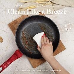 Berlingerhaus Pánev s mramorovým povrchem sada 3 ks Burgundy Metallic Line