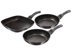 Berlingerhaus BH-6904 Pánev s mramorovým povrchem sada 3 ks Carbon PRO Line