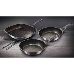 Berlingerhaus BH-6904 Pánev s mramorovým povrchem sada 3 ks Carbon PRO Line