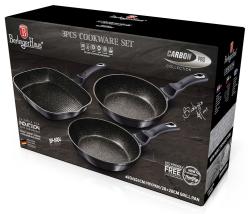 Berlingerhaus BH-6904 Pánev s mramorovým povrchem sada 3 ks Carbon PRO Line