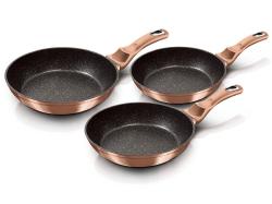 Berlingerhaus Pánev s mramorovým povrchem sada 3 ks Rosegold Metallic Line