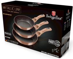 Berlingerhaus Pánev s mramorovým povrchem sada 3 ks Rosegold Metallic Line