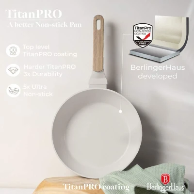 Berlingerhaus Pánev s poklicí s titanovým povrchem 24 cm Sahara Nordic Collection