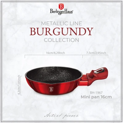 Berlingerhaus Pánev s titanovým povrchem 16 cm Burgundy Metallic Line