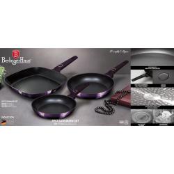 Berlingerhaus Pánev s titanovým povrchem sada 3 ks Purple Eclipse Collection gril