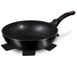 Berlingerhaus Pánev WOK s mramorovým povrchem 28 cm Black Rose Collection