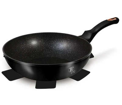 Berlingerhaus Pánev WOK s mramorovým povrchem 28 cm Black Rose Collection