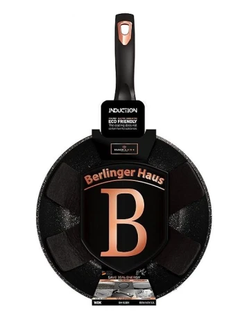Berlingerhaus Pánev WOK s mramorovým povrchem 28 cm Black Rose Collection