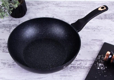 Berlingerhaus Pánev WOK s mramorovým povrchem 28 cm Black Rose Collection