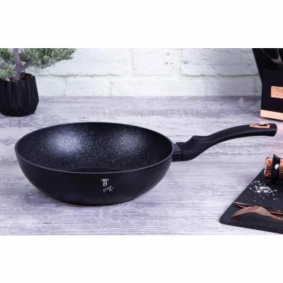 Berlingerhaus Pánev WOK s mramorovým povrchem 28 cm Black Rose Collection