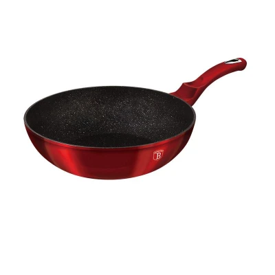 Berlingerhaus Pánev WOK s mramorovým povrchem 30 cm Burgundy Metallic Line