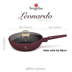 Berlingerhaus Pánev wok s poklicí a titanovým povrchem 28 cm Leonardo Collection