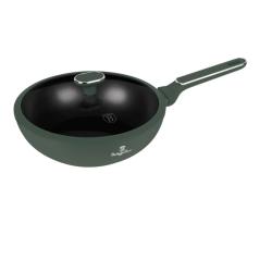 Berlingerhaus Pánev wok s poklicí a titanovým povrchem 28 cm Matte Green Collection