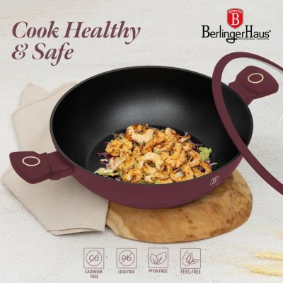 Berlingerhaus Pánev wok s poklicí a titanovým povrchem 30 cm Leonardo Collection