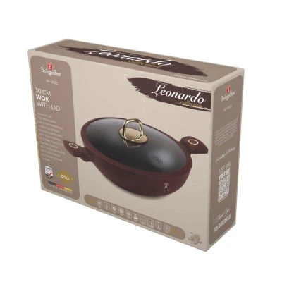 Berlingerhaus Pánev wok s poklicí a titanovým povrchem 30 cm Leonardo Collection