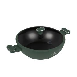 Berlingerhaus Pánev wok s poklicí a titanovým povrchem 30 cm Matte Green Collection