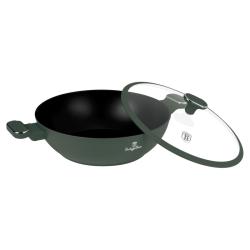 Berlingerhaus Pánev wok s poklicí a titanovým povrchem 30 cm Matte Green Collection