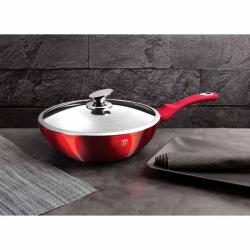Berlingerhaus Pánev WOK s poklicí s mramorovým povrchem 28 cm Burgundy Metallic Line