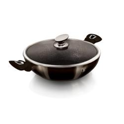 Berlingerhaus Wok pánev s poklicí s mramorovým povrchem 30 cm Shiny Black Edition Berlingerhaus Wok pánev s poklicí s mramorovým povrchem 30 cm Shiny Black Edition