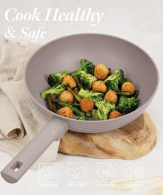 Berlingerhaus Wok pánev s titanovým povrchem 28 cm Taupe Collection