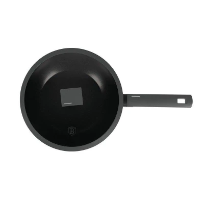 Berlingerhaus Pánev WOK s titanovým povrchem a poklicí 28 cm Antracit Collection