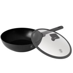 Berlingerhaus Pánev WOK s titanovým povrchem a poklicí 28 cm Antracit Collection