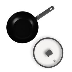 Berlingerhaus Pánev WOK s titanovým povrchem a poklicí 28 cm Antracit Collection